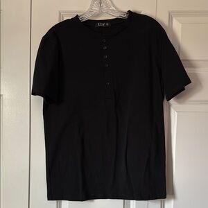 Men's Black Henley Shirt